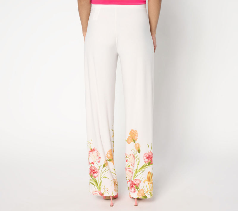 GRAVER Susan Graver Regular Printed Liquid Knit Wide Leg Pants — View 6