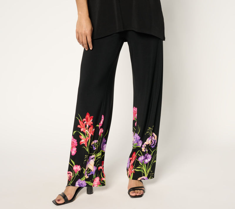 GRAVER Susan Graver Regular Printed Liquid Knit Wide Leg Pants — View 13