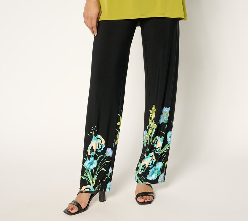 GRAVER Susan Graver Regular Printed Liquid Knit Wide Leg Pants — View 14