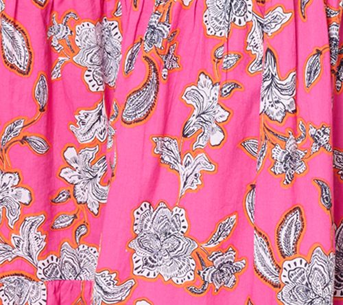 Susan Graver PURE Regular Printed Cotton Smocked Waist Maxi Skirt — View 4