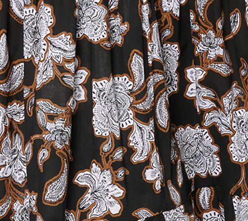 Susan Graver PURE Regular Printed Cotton Smocked Waist Maxi Skirt — View 8