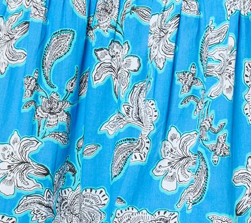Susan Graver PURE Petite Printed Cotton Smocked Waist Maxi Skirt — View 6
