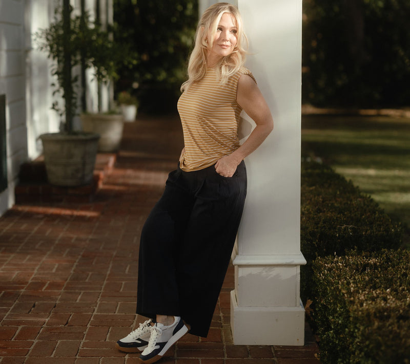 Me by Jennie Garth Regular Cara Twill Cropped Wide Leg Pants — View 6