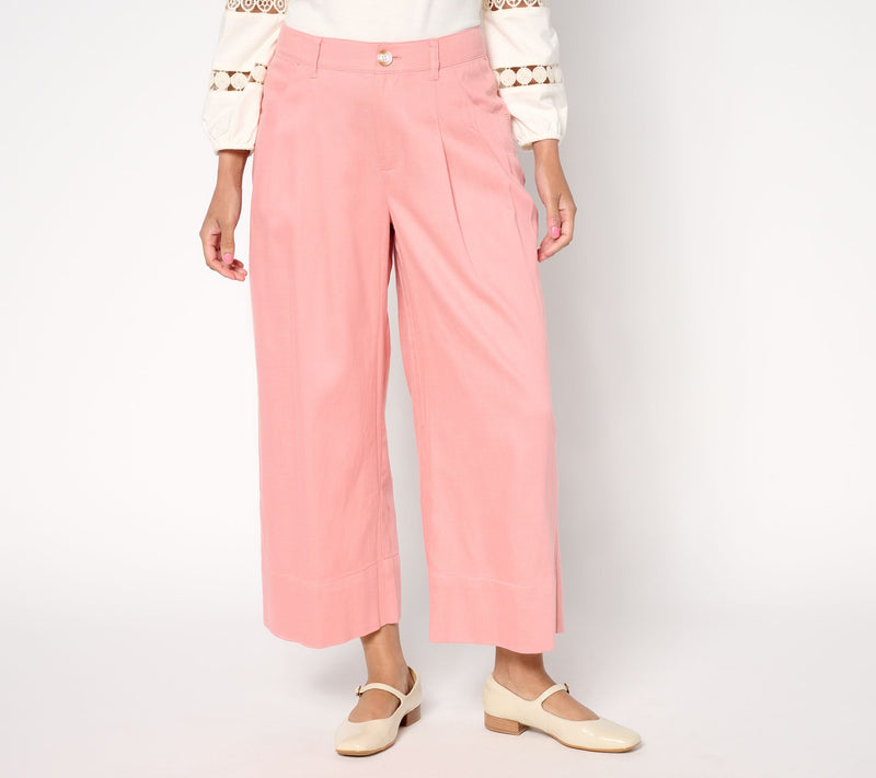 Me by Jennie Garth Regular Cara Twill Cropped Wide Leg Pants — View 13