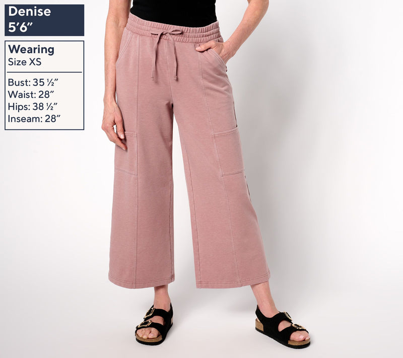 AnyBody Regular Beach Wash French Terry Wide Leg Pants — View 7