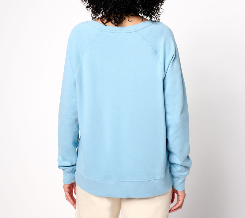 Peace Love World Embroidered French Terry Sweatshirt — View 14