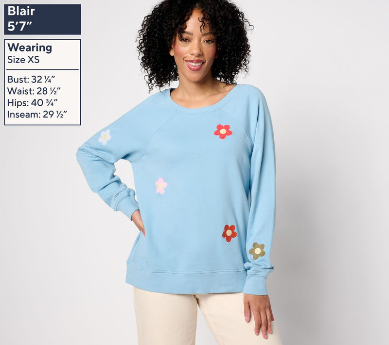Peace Love World Embroidered French Terry Sweatshirt — View 13