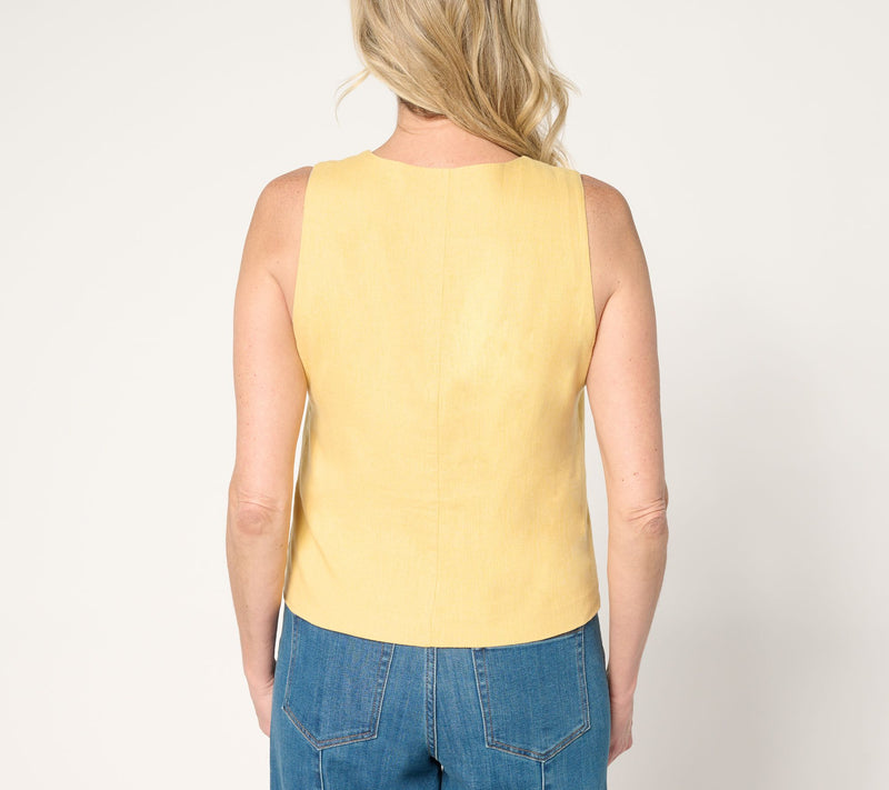 Me by Jennie Garth Luna Linen Vest — View 4