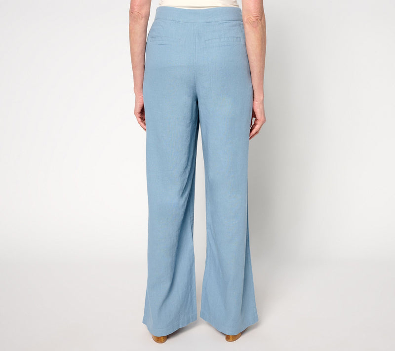 Me by Jennie Garth Regular Luna Linen Wide Leg Pants — View 10