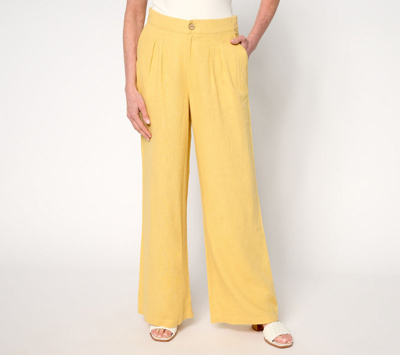 Me by Jennie Garth Petite Luna Linen Wide Leg Pants — View 5