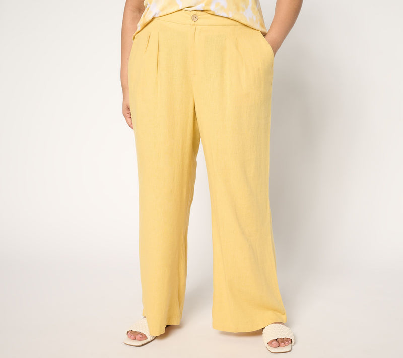 Me by Jennie Garth Petite Luna Linen Wide Leg Pants — View 8