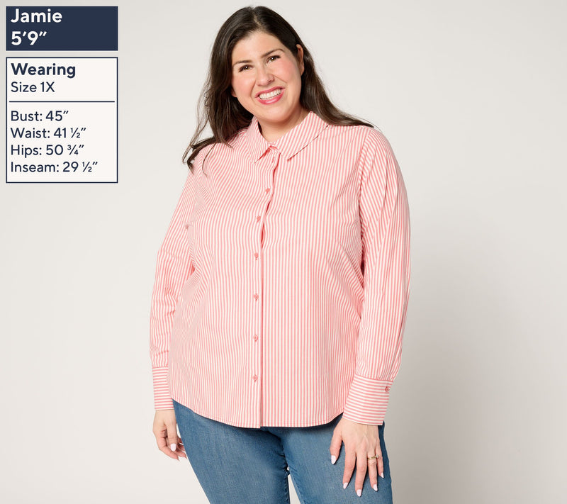 BEAUTIFUL by Lawrence Zarian Button Front Shirt with Printed Back — View 3