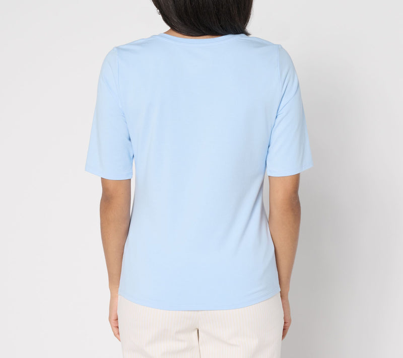 BEAUTIFUL by Lawrence Zarian Rosette Detail Elbow Sleeve Top — View 12