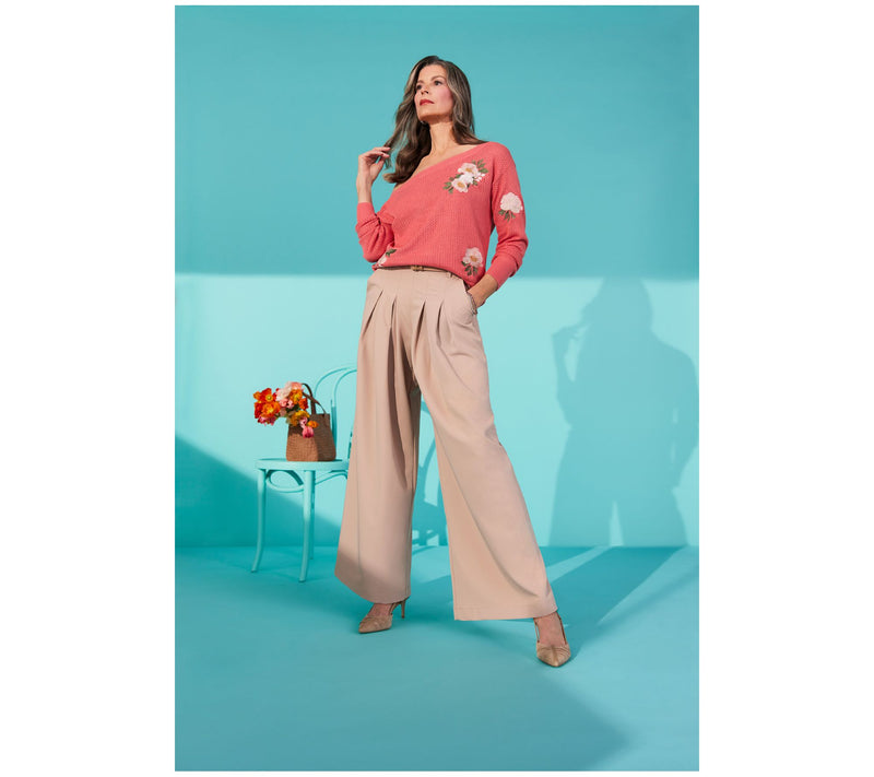 BEAUTIFUL by Lawrence Zarian Floral Off-Shoulder Pullover — View 14