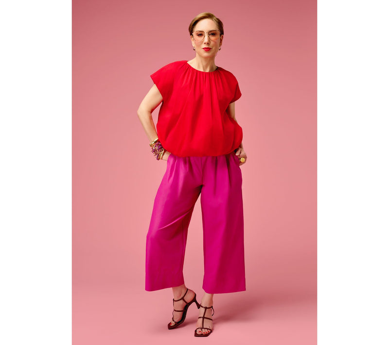 Carla Rockmore Collection 100% Cotton Cap-Sleeve Bubble Blouse — View 13