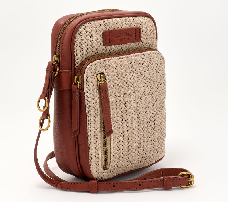American Leather Co. Raffia Cleveland N/S Crossbody — View 15