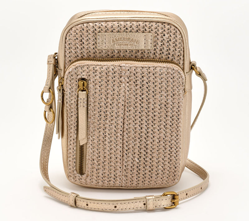American Leather Co. Raffia Cleveland N/S Crossbody — View 5