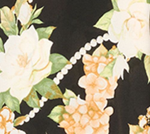 Joan Rivers Georgette Gardenia Print Blouse with Roll-Tab Sleeve — View 7