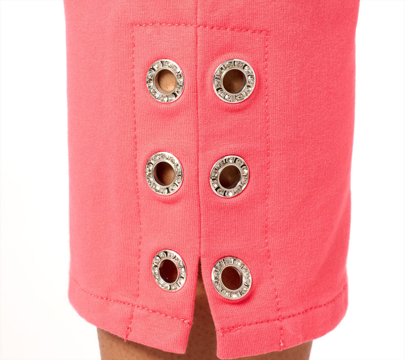 Quacker Factory Short DreamJeannes Grommet Capri Pants — View 14