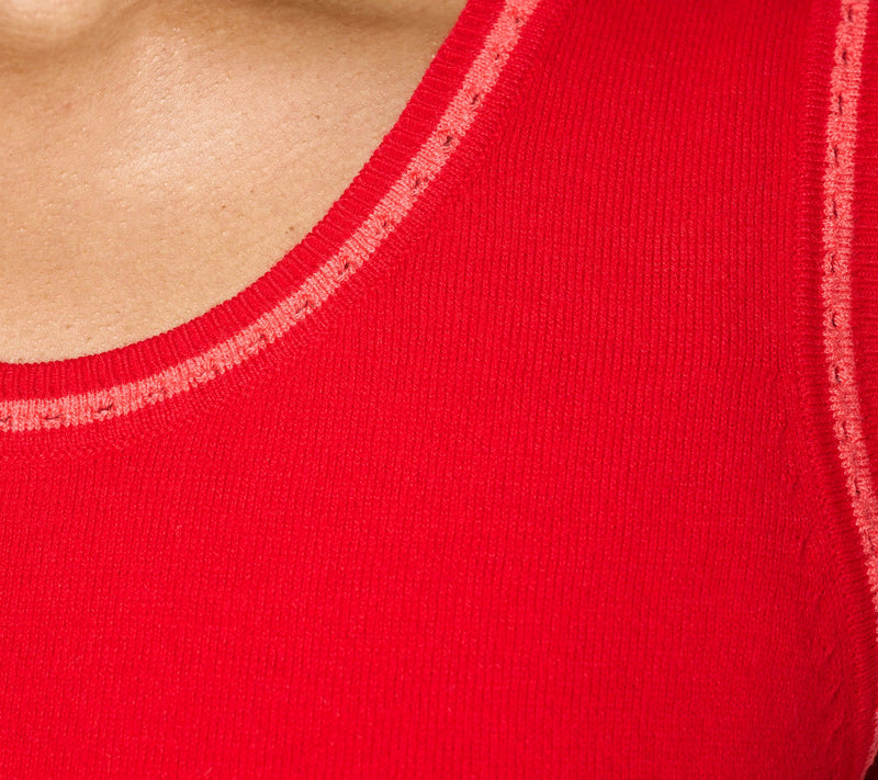 Isaac Mizrahi Live! Pointelle Stitch Trim Sleeveless Sweater — View 16
