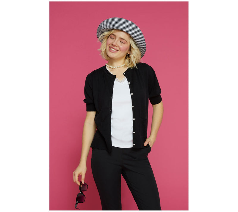 Isaac Mizrahi Live! Button Front Silk Blend Cardigan — View 18