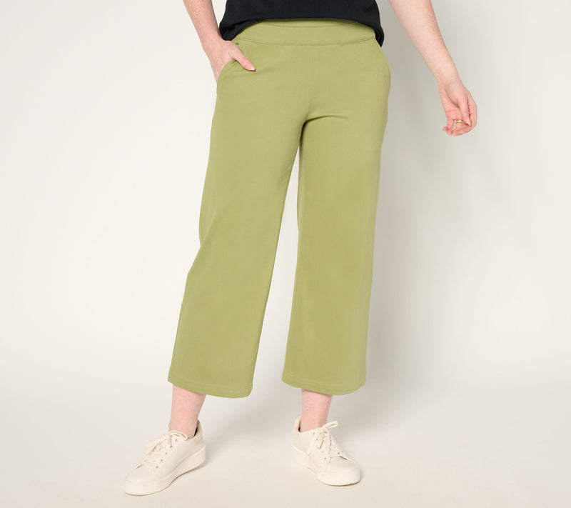 Denim & Co. Petite Comfy Knit Air Wide Leg Crop Jean — View 12