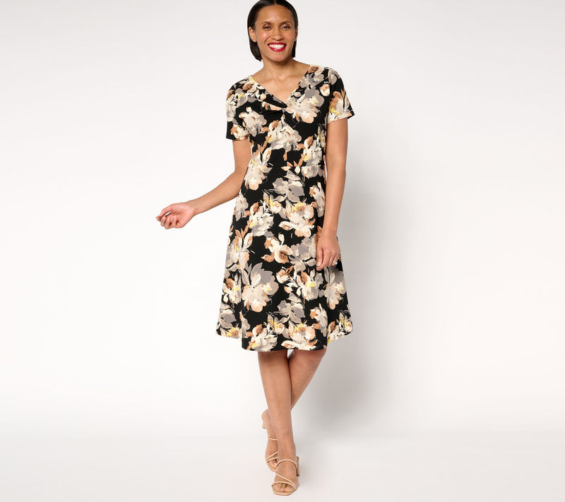 Isaac Mizrahi Live! Regular Scuba Crepe Twist Front Dress — View 16