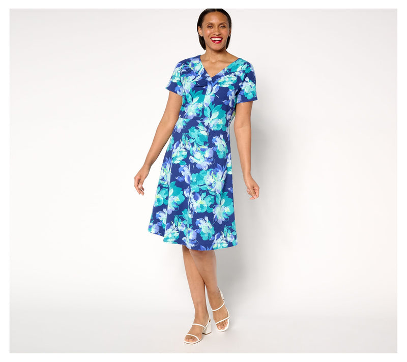 Isaac Mizrahi Live! Regular Scuba Crepe Twist Front Dress — View 17