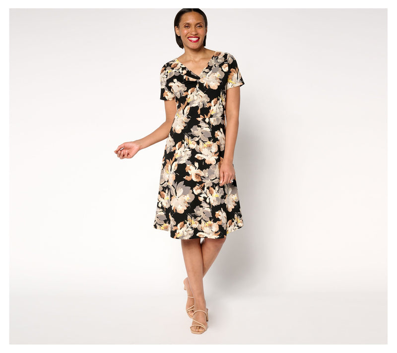 Isaac Mizrahi Live! Petite Scuba Crepe Twist Front Dress — View 16