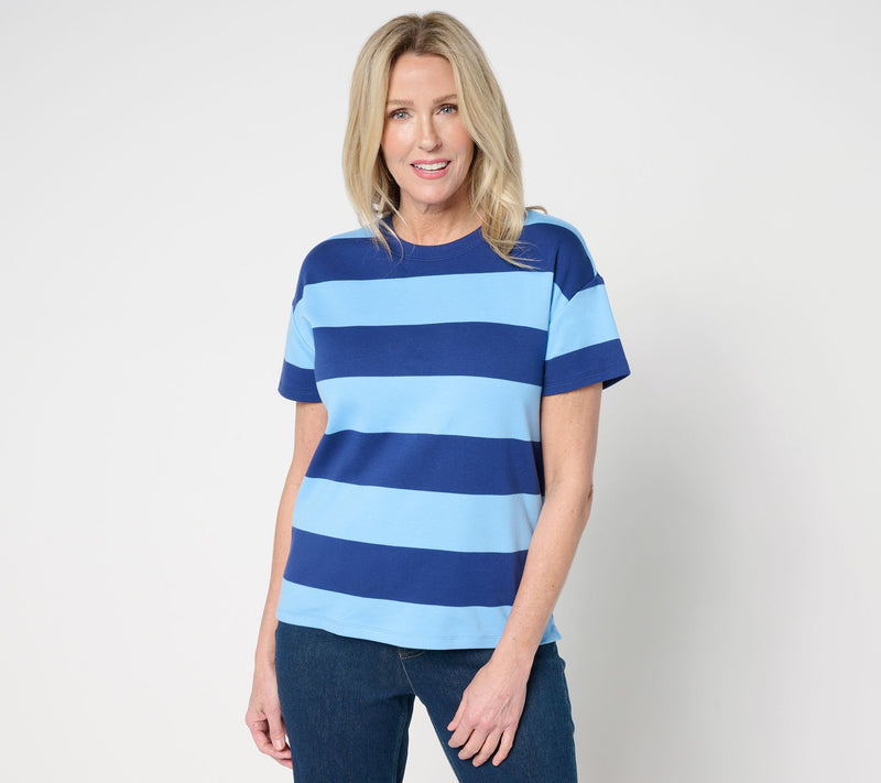 Isaac Mizrahi Live! Essentials Cotton Rugby Stripe T-Shirt — View 13