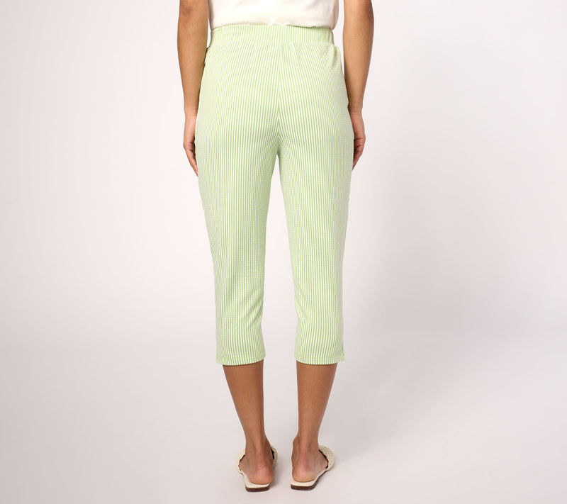 Quacker Factory Knit Seersucker 19" Capri Pant — View 4