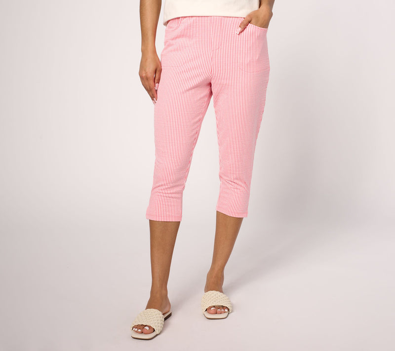 Quacker Factory Knit Seersucker 19" Capri Pant — View 11