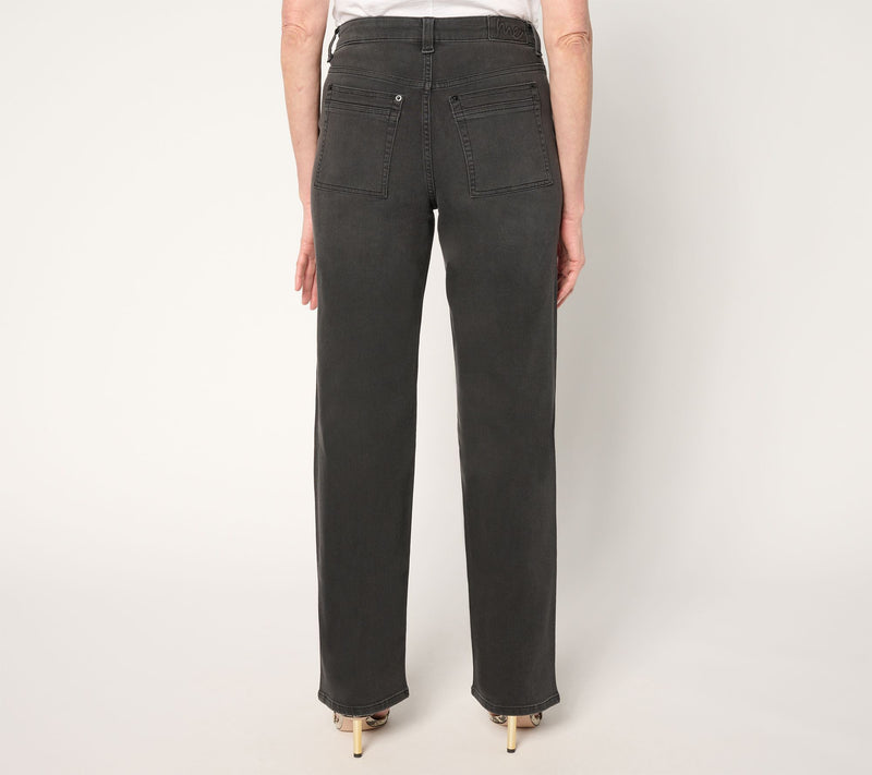 Me by Jennie Garth Petite Black Utility Straight Leg Jeans — View 5