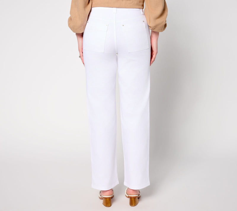 Me by Jennie Garth Petite White Utility Straight Leg Jeans — View 5
