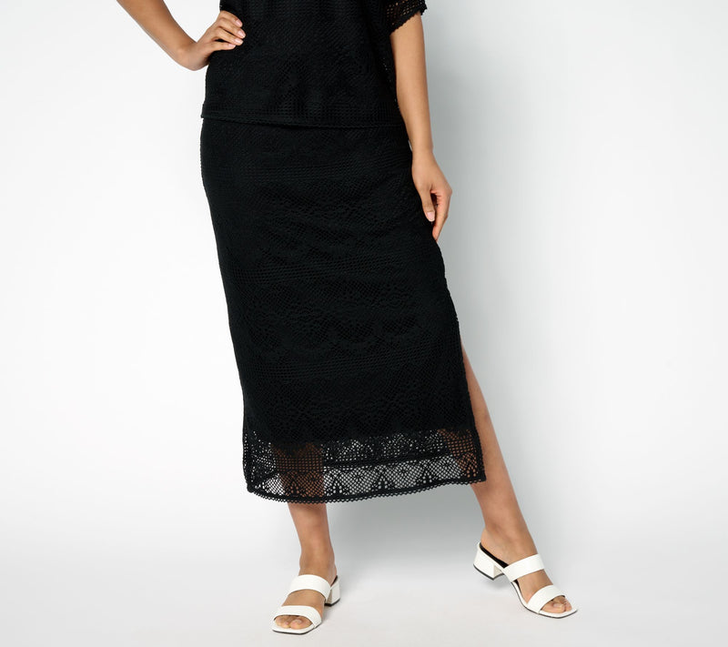 Me by Jennie Garth Regular Charlotte Lace Midi Skirt — View 2