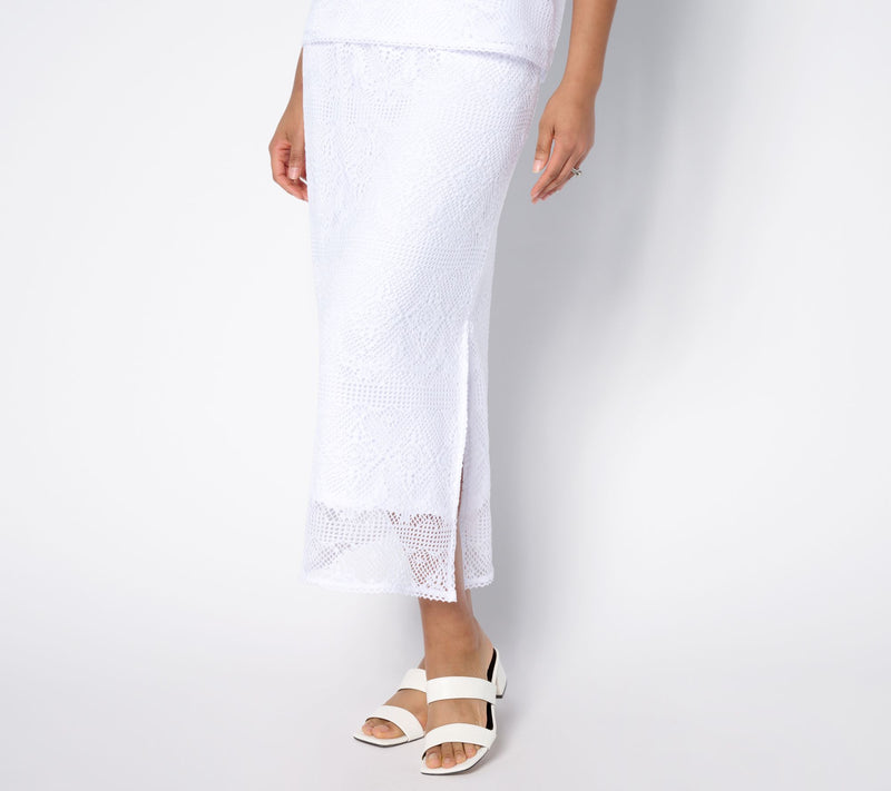 Me by Jennie Garth Petite Charlotte Lace Midi Skirt — View 5