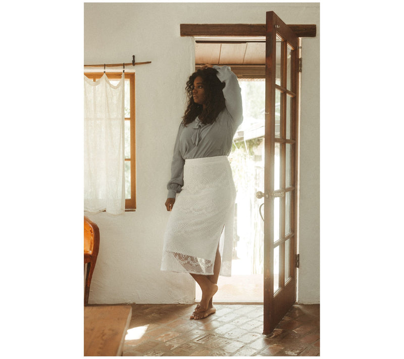 Me by Jennie Garth Petite Charlotte Lace Midi Skirt — View 11