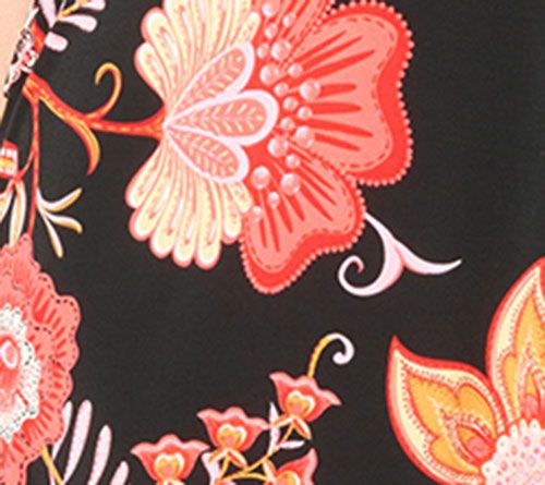 Joan Rivers Regular Luxe Knit Floral Caftan — View 7