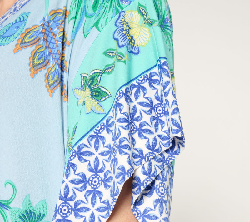 Joan Rivers Regular Luxe Knit Floral Caftan — View 5