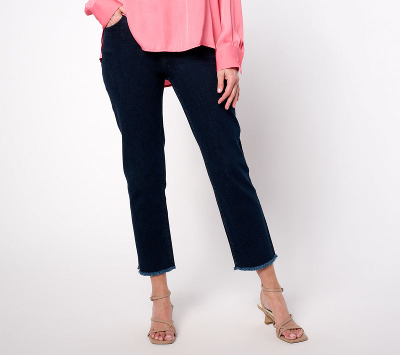 Women with Control Regular Indigo Contour Curves Slim Crop Pants — View 3