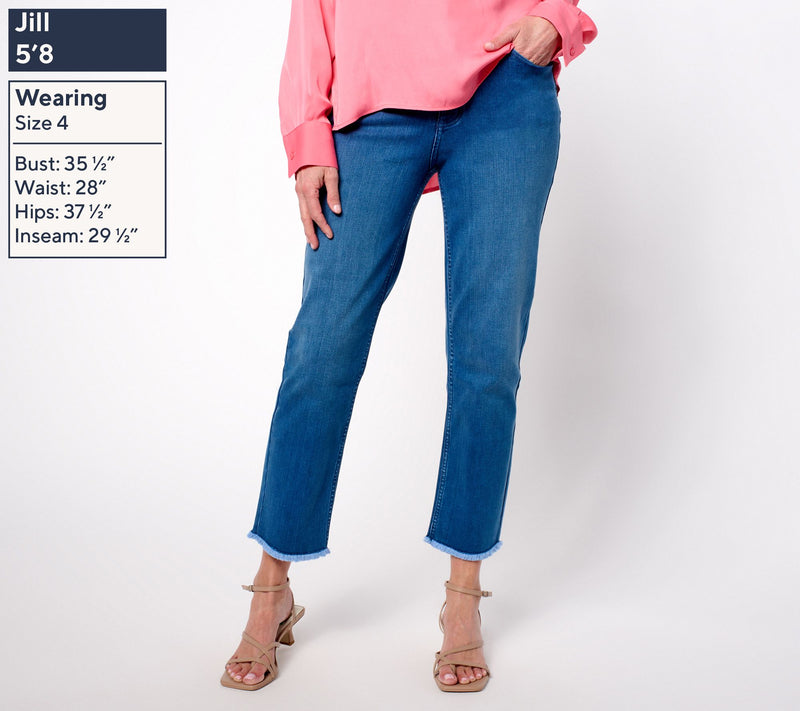 Women with Control Regular Indigo Contour Curves Slim Crop Pants — View 7