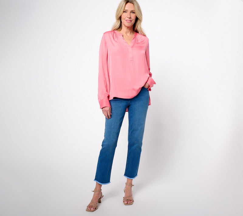 Women with Control Petite Indigo Contour Curves Slim Crop Pants — View 9