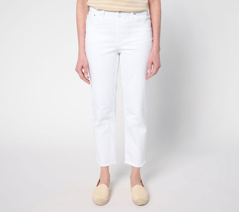 Women with Control Petite White Contour Curves Slim Crop Pants — View 3