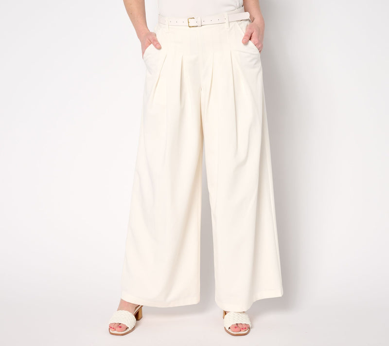 BEAUTIFUL by Lawrence Zarian Regular Belted Wide Leg Pleated Trouser — View 9