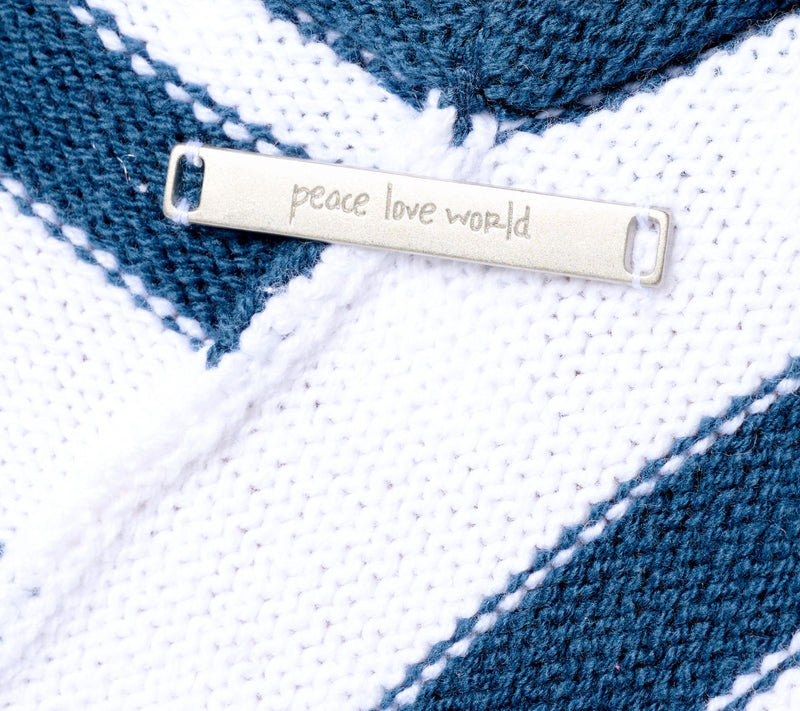 Peace Love World Overlap Stripe V-Neck Sweater — View 6
