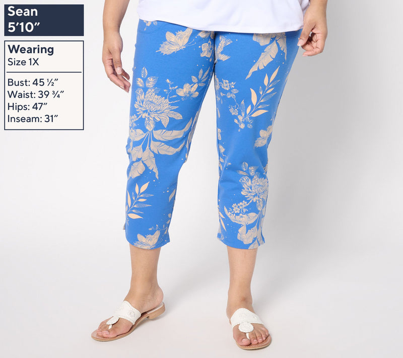 Women with Control Tummy Control Regular Cotton Jersey Crop Pants — View 10