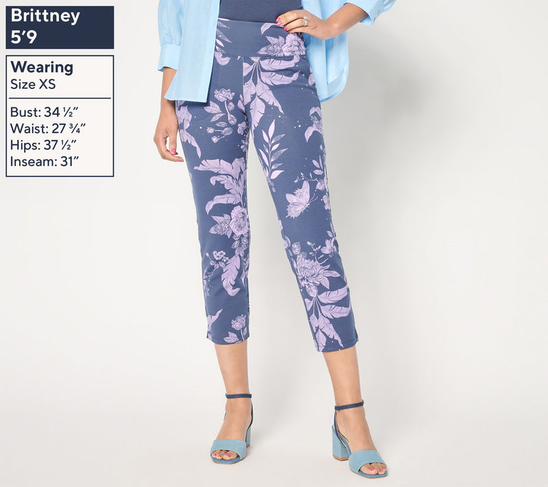 Women with Control Tummy Control Regular Cotton Jersey Crop Pants — View 11