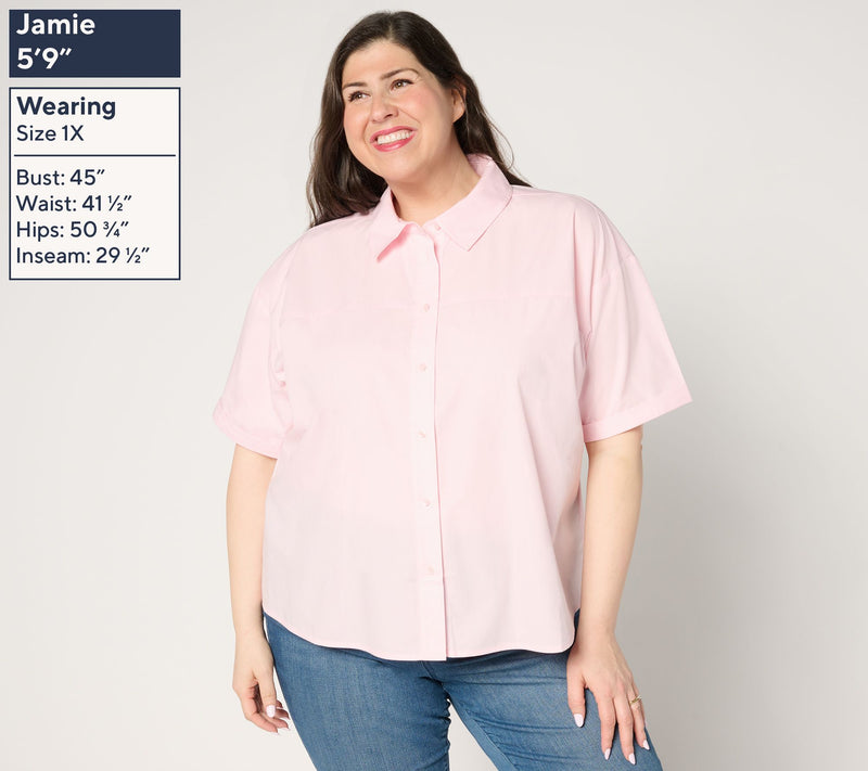 Women with Control Button Front Shirt with Knot Detail — View 10