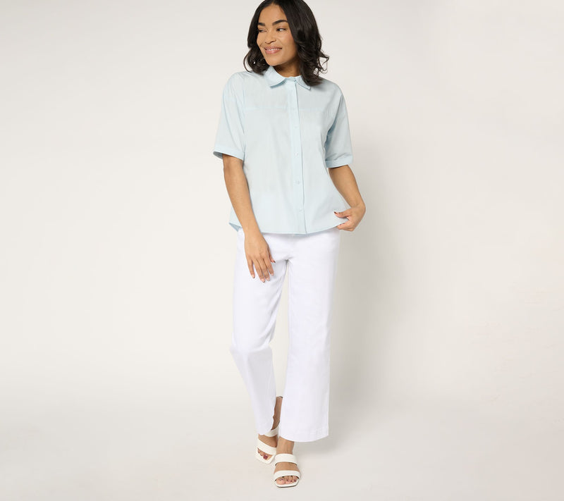 Women with Control Button Front Shirt with Knot Detail — View 13