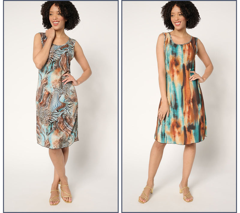 Women with Control Regular Reversible Printed Como Jersey Dress — View 10